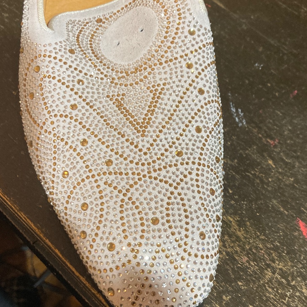 Versace Light Blue Rhinestone Loafers - Picture 3 of 8